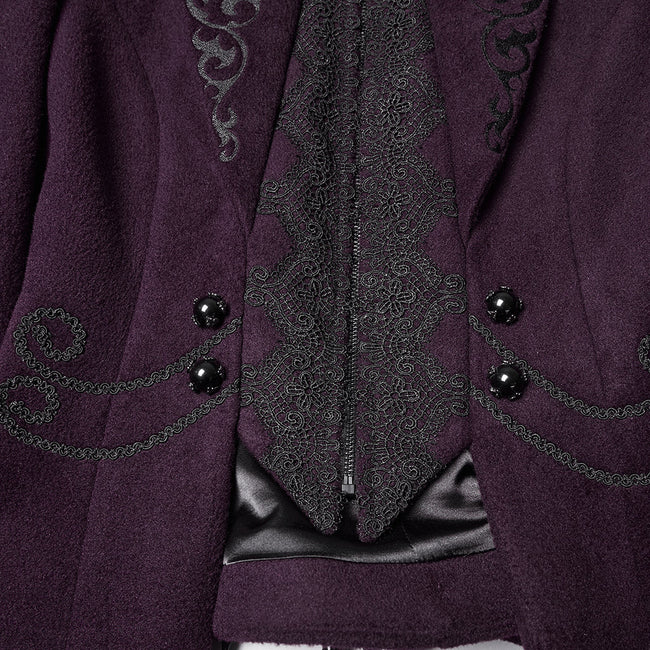 Goth Embroidered Woolen Coat