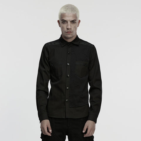 Cyberpunk Splicing Shirt For Men