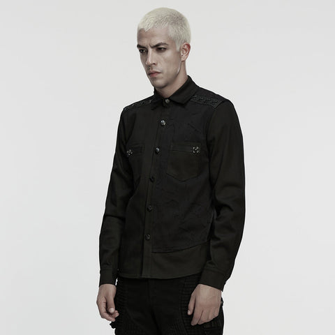 Cyberpunk Splicing Shirt For Men
