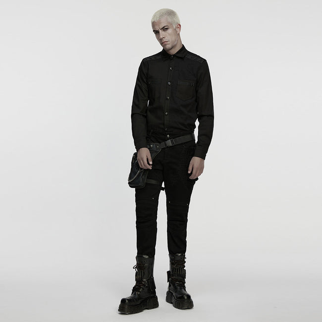 Cyberpunk Splicing Shirt For Men