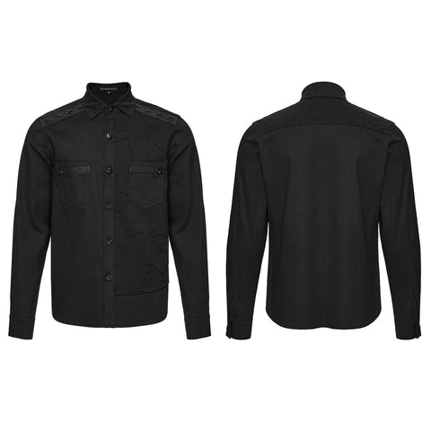 Cyberpunk Splicing Shirt For Men