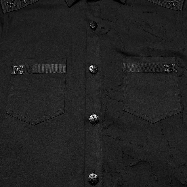 Cyberpunk Splicing Shirt For Men