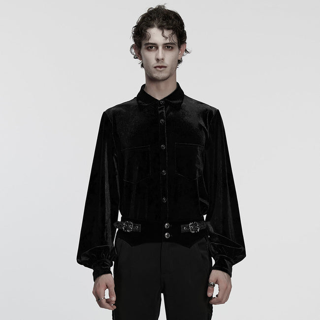Daily Goth luster velvet shirt