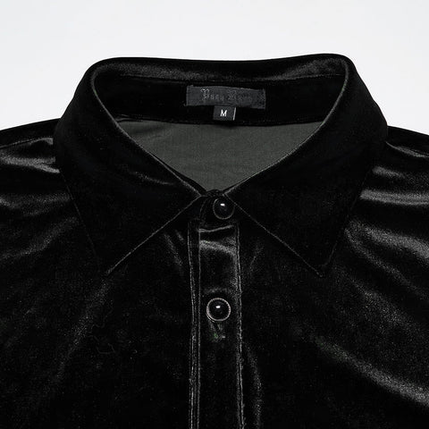 Daily Goth luster velvet shirt