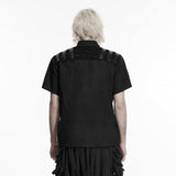 Punk distressed cotton shirt for men