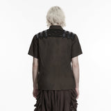 Punk distressed cotton shirt for men