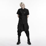 Punk distressed cotton shirt for men