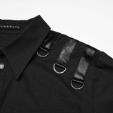 Punk distressed cotton shirt for men