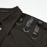 Punk distressed cotton shirt for men