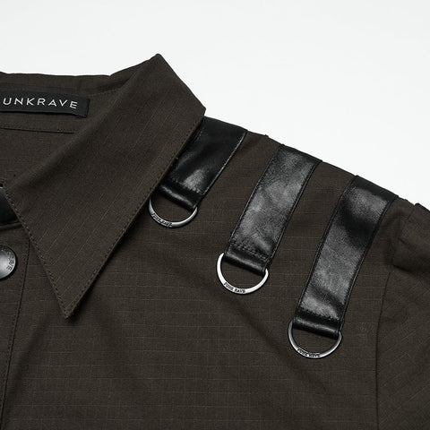 Punk distressed cotton shirt for men