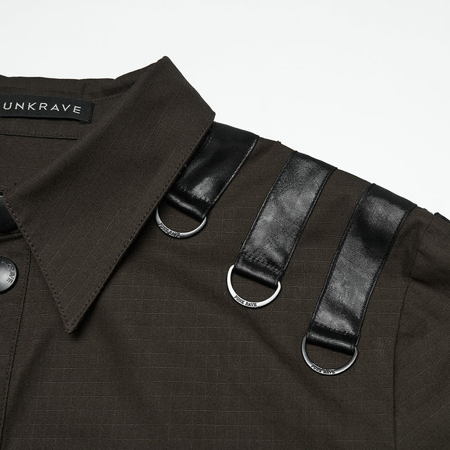 Punk distressed cotton shirt for men