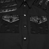 Punk distressed cotton shirt for men