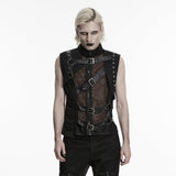 Punk asymmetrical fake two-piece vest