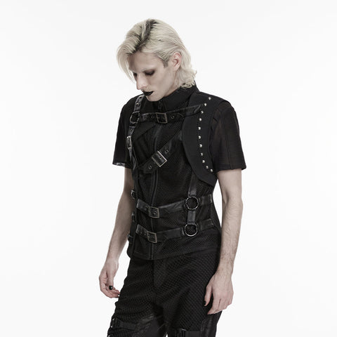 Punk asymmetrical fake two-piece vest