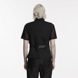Punk asymmetrical fake two-piece vest