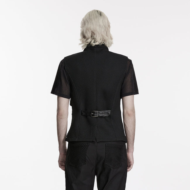Punk asymmetrical fake two-piece vest