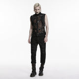 Punk asymmetrical fake two-piece vest