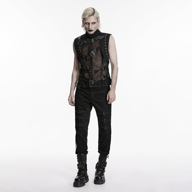 Punk asymmetrical fake two-piece vest