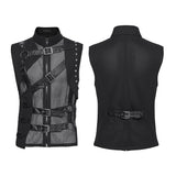 Punk asymmetrical fake two-piece vest