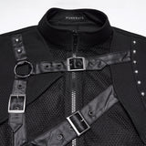 Punk asymmetrical fake two-piece vest