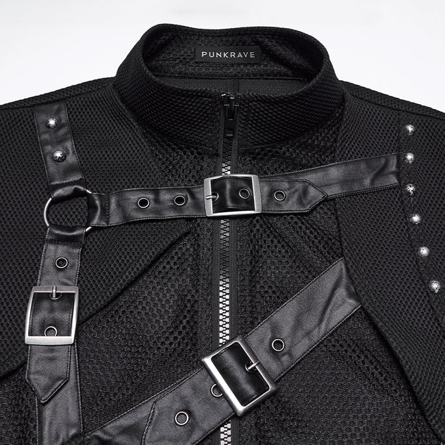 Punk asymmetrical fake two-piece vest