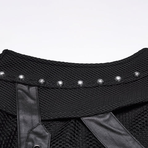 Punk asymmetrical fake two-piece vest