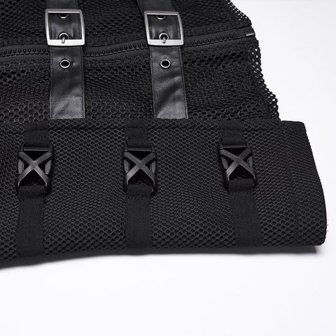 Punk asymmetrical fake two-piece vest