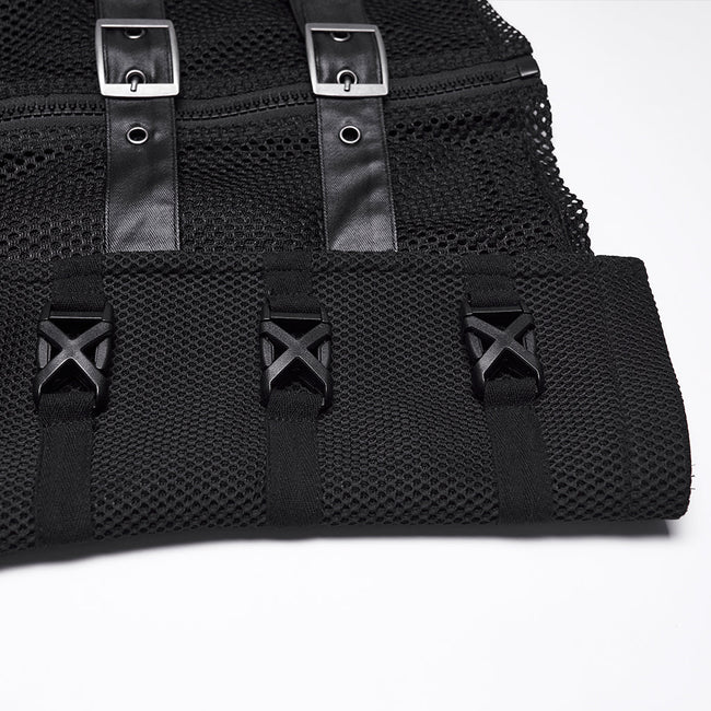 Punk asymmetrical fake two-piece vest