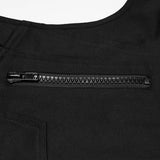 Stand up collar Cyberpunk vest with Shoulder rivets