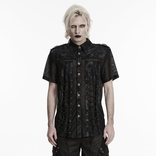 Punk visual mesh shirt