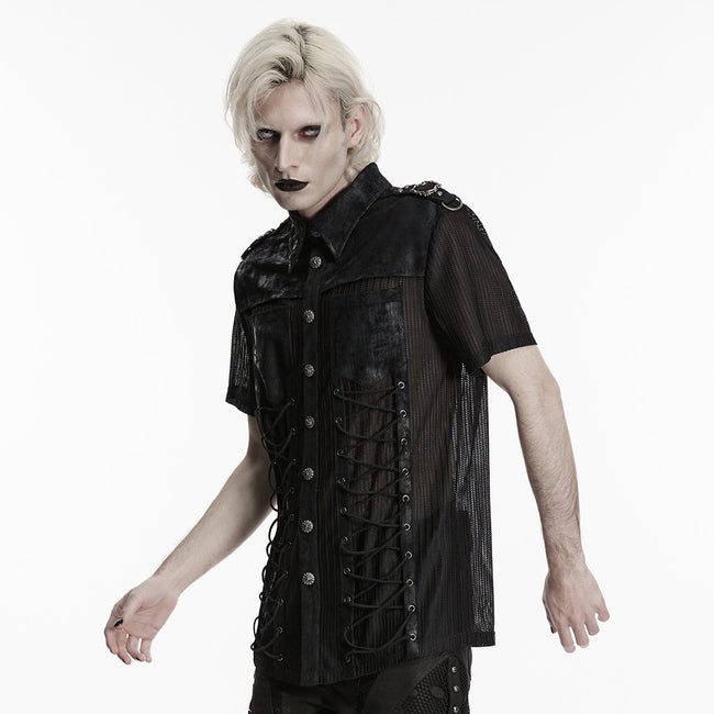 Punk visual mesh shirt