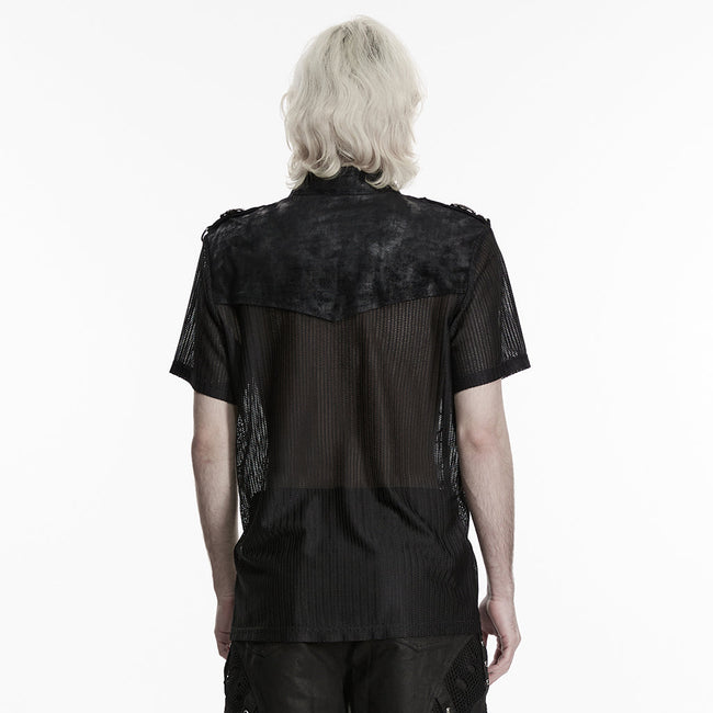 Punk visual mesh shirt