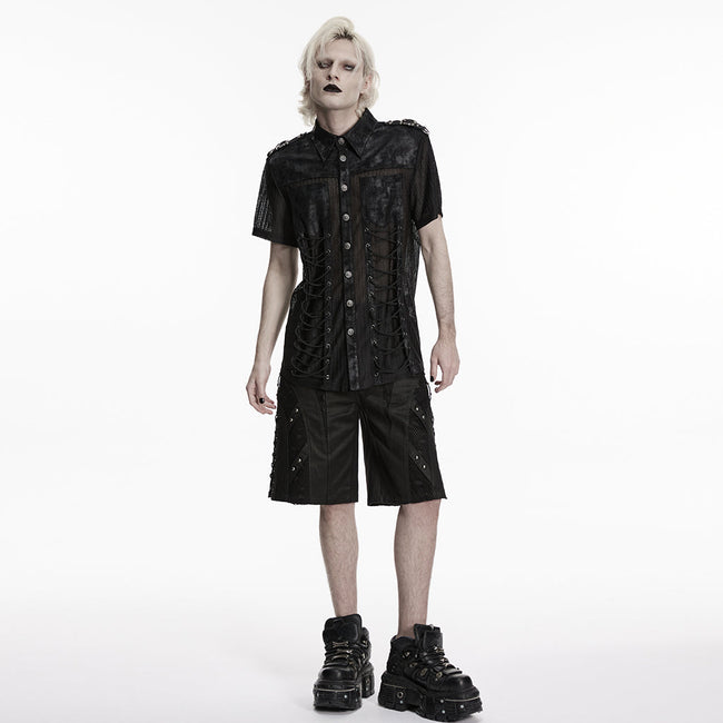 Punk visual mesh shirt