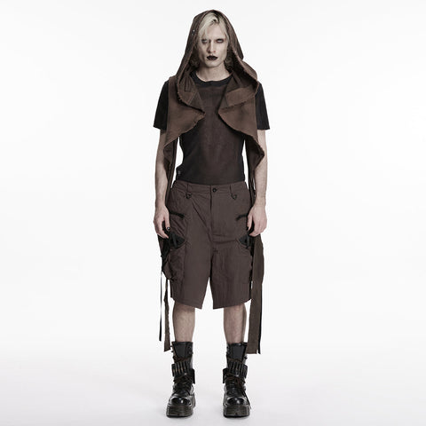 Wasteland hooded vest one-piece sleeveless cape