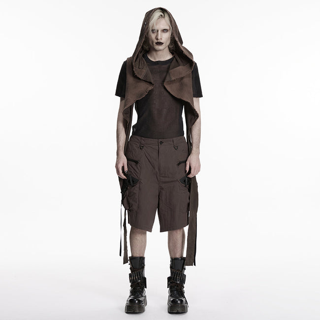 Wasteland hooded vest one-piece sleeveless cape