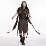 Wasteland hooded vest one-piece sleeveless cape