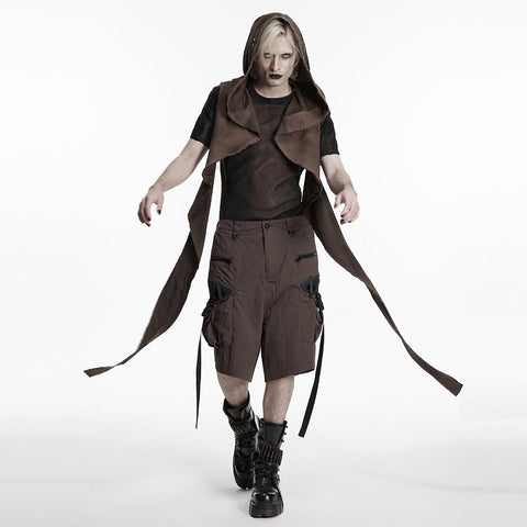 Wasteland hooded vest one-piece sleeveless cape
