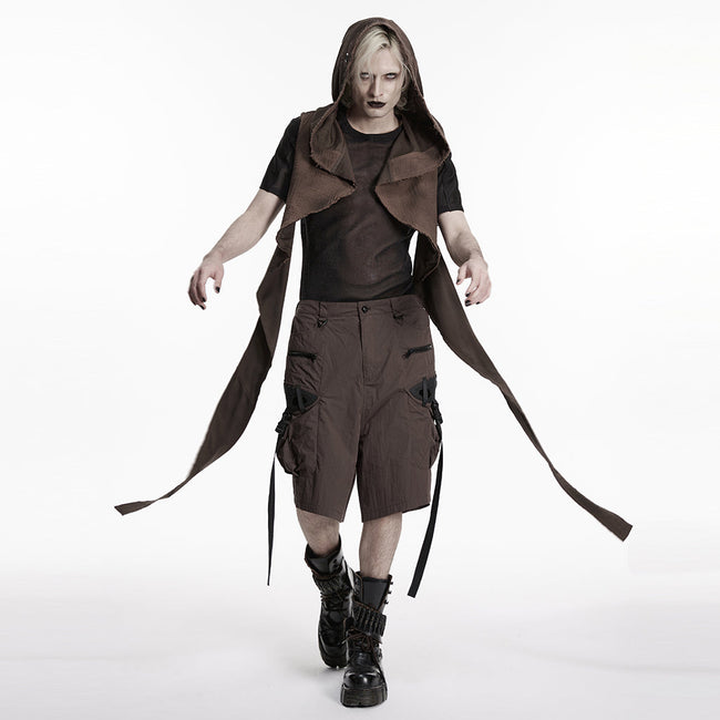 Wasteland hooded vest one-piece sleeveless cape