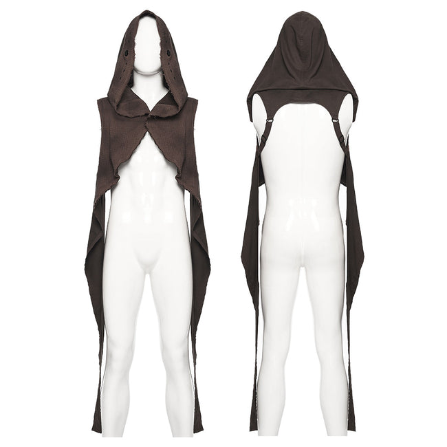 Wasteland hooded vest one-piece sleeveless cape
