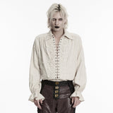 Goth distressed cotton and linen shirt