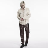 Goth distressed cotton and linen shirt