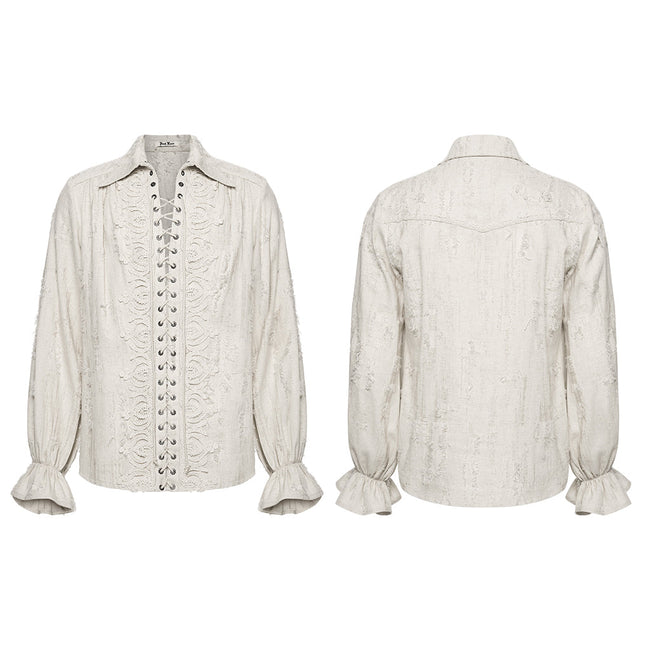 Goth distressed cotton and linen shirt