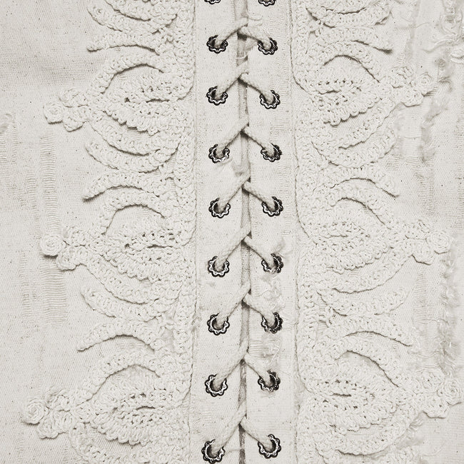 Goth distressed cotton and linen shirt