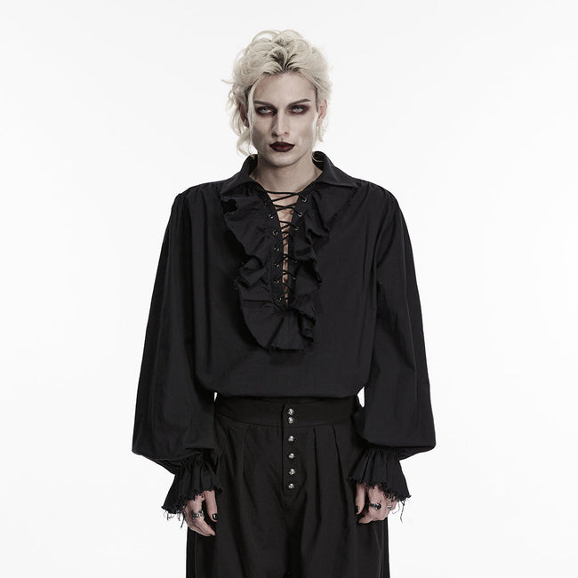 Gothic retro shirt with bubble sleeves