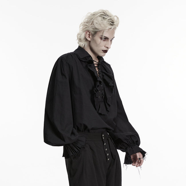 Gothic retro shirt with bubble sleeves