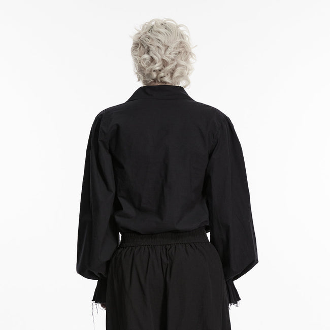 Gothic retro shirt with bubble sleeves