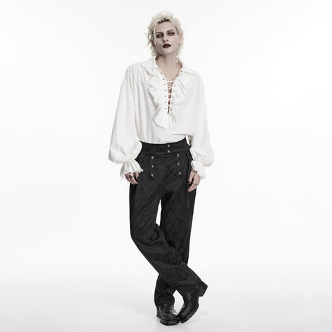 Gothic retro shirt with bubble sleeves