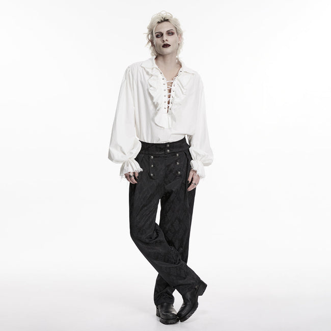 Gothic retro shirt with bubble sleeves