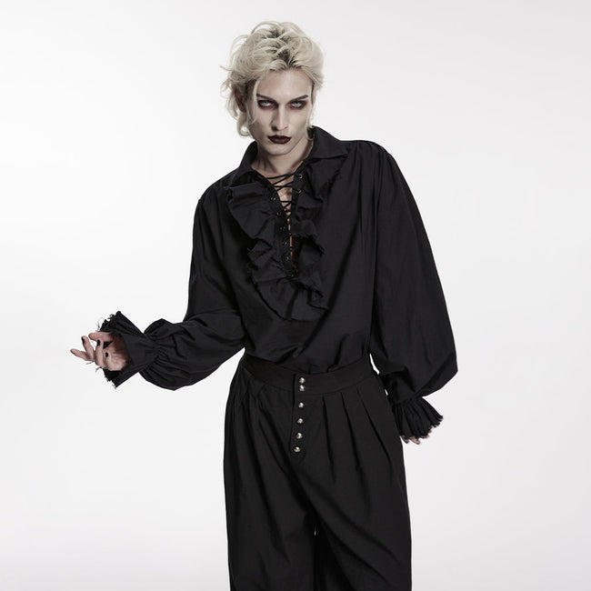 Gothic retro shirt with bubble sleeves
