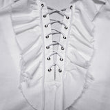 Gothic retro shirt with bubble sleeves